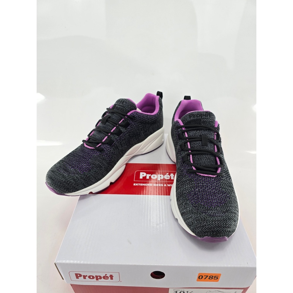 Propet Stability Fly Sneakers Womens 10.5 Black Berry Knit Athletic - New